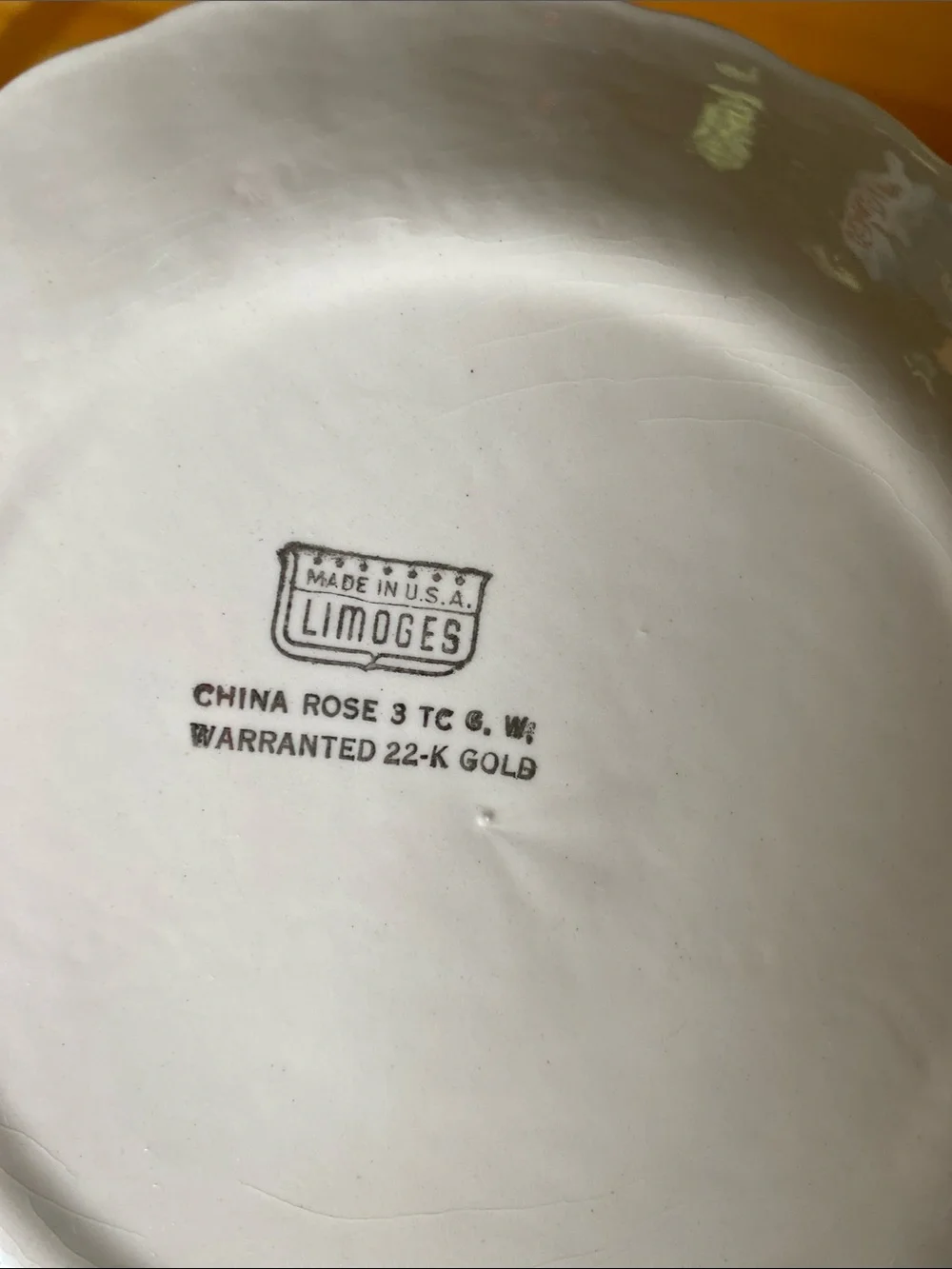 Vtg Limoge China Rose Scalloped 7 1/4” Dessert/Bread/Salad Plates set of 8
